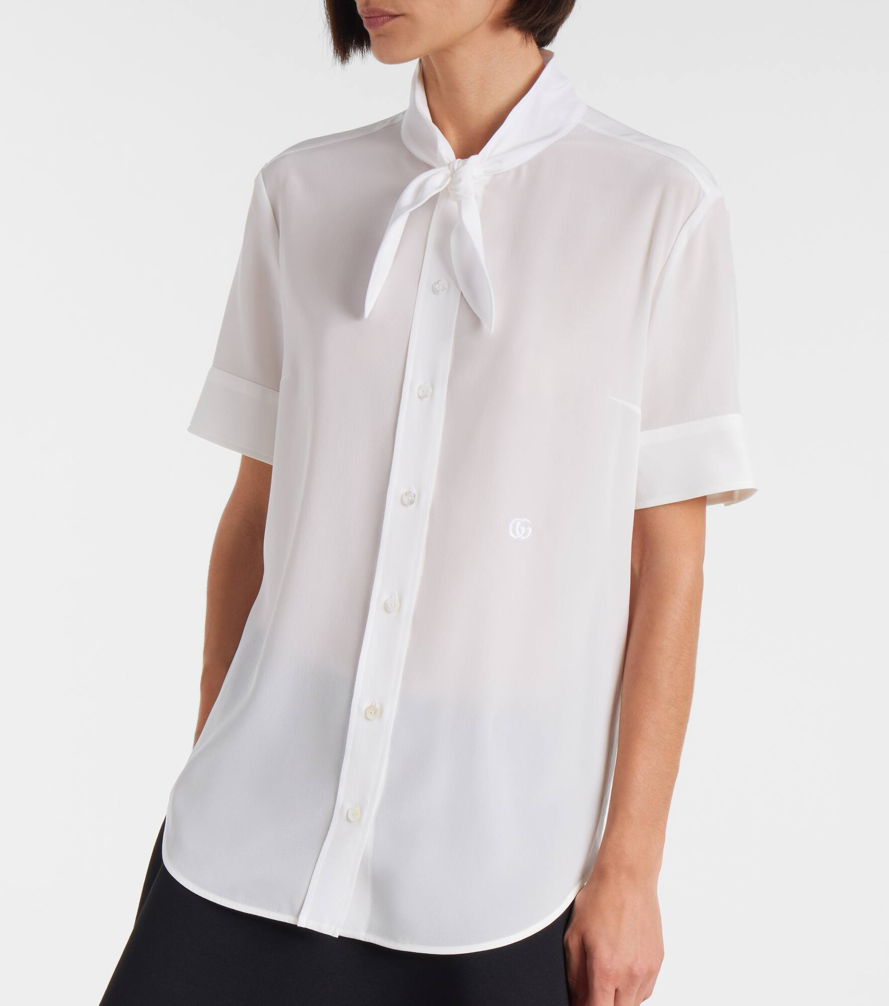 Sheer silk crepe shirt - 6