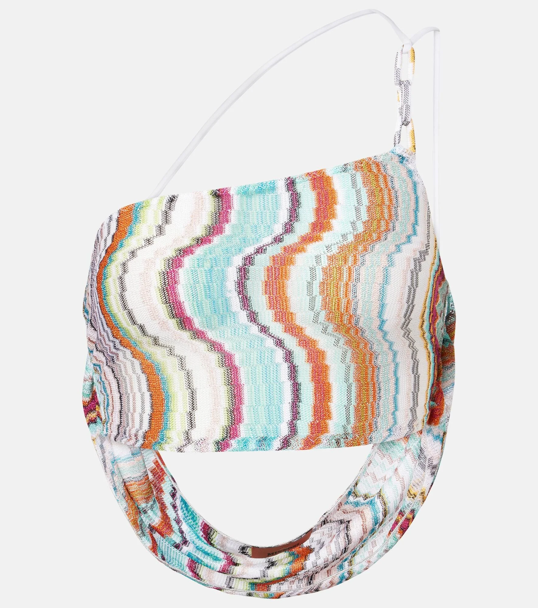 zigzag woven design top - 1