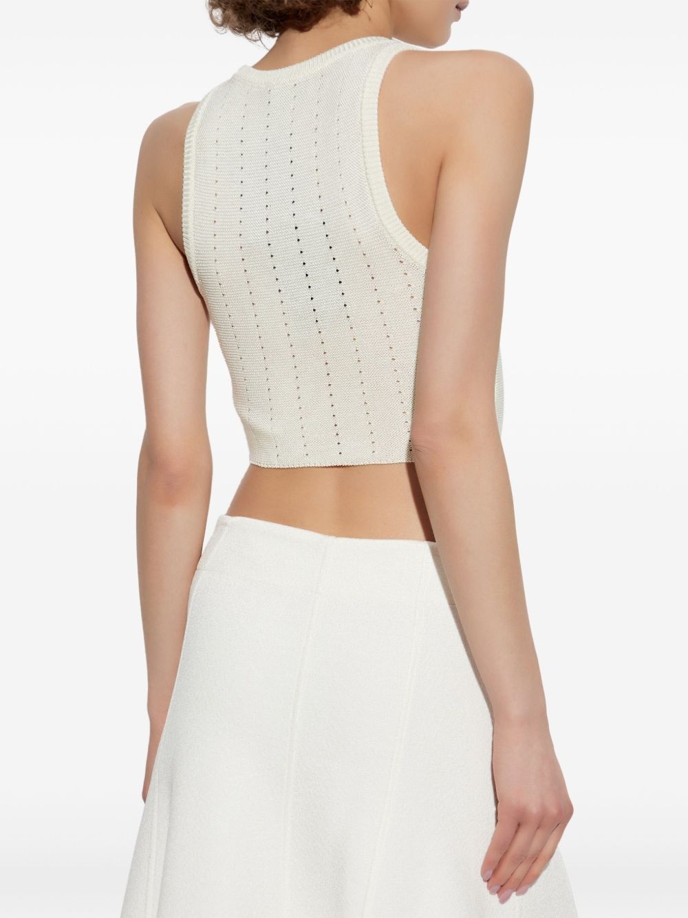 punched-detail crop top - 4