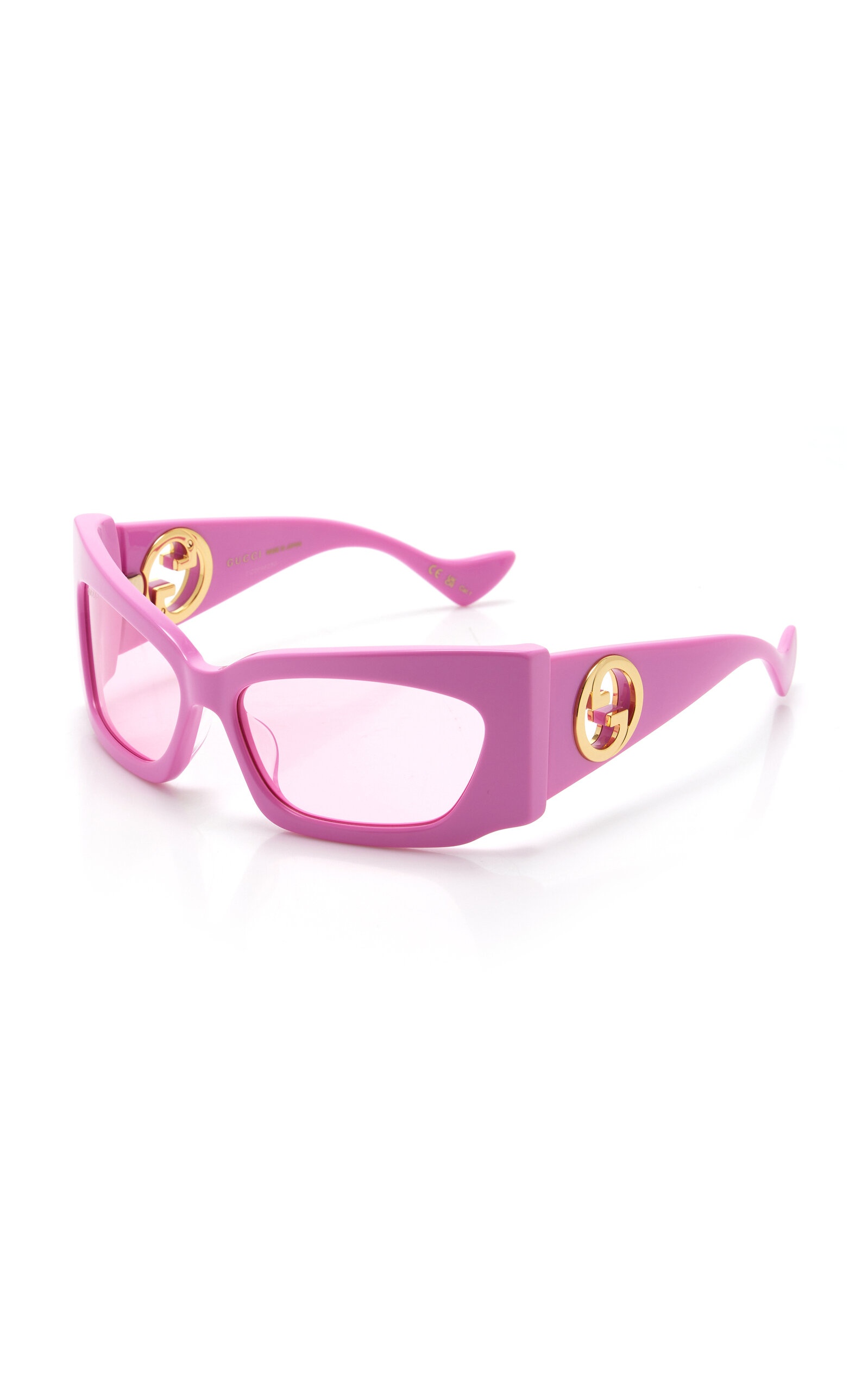 Geometric-Frame Acetate Sunglasses pink - 3