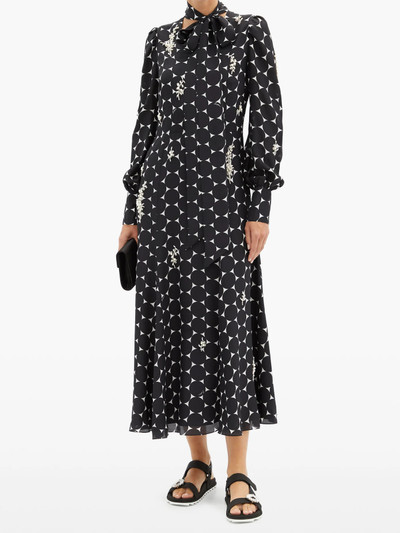 Erdem Violante pearl-embellished silk dress outlook