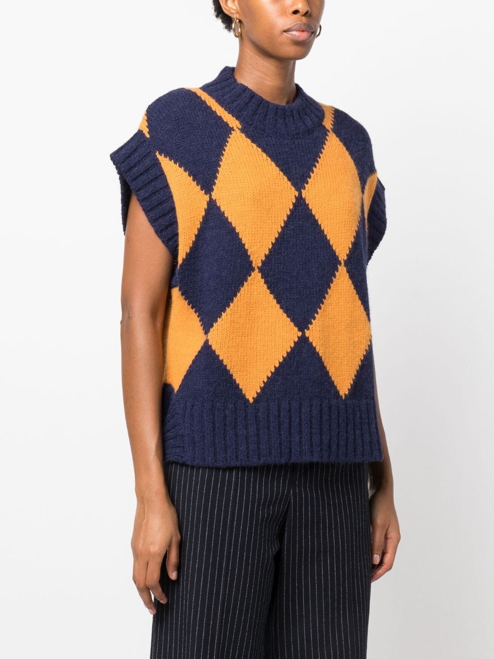 argyle intarsia-knit vest - 3