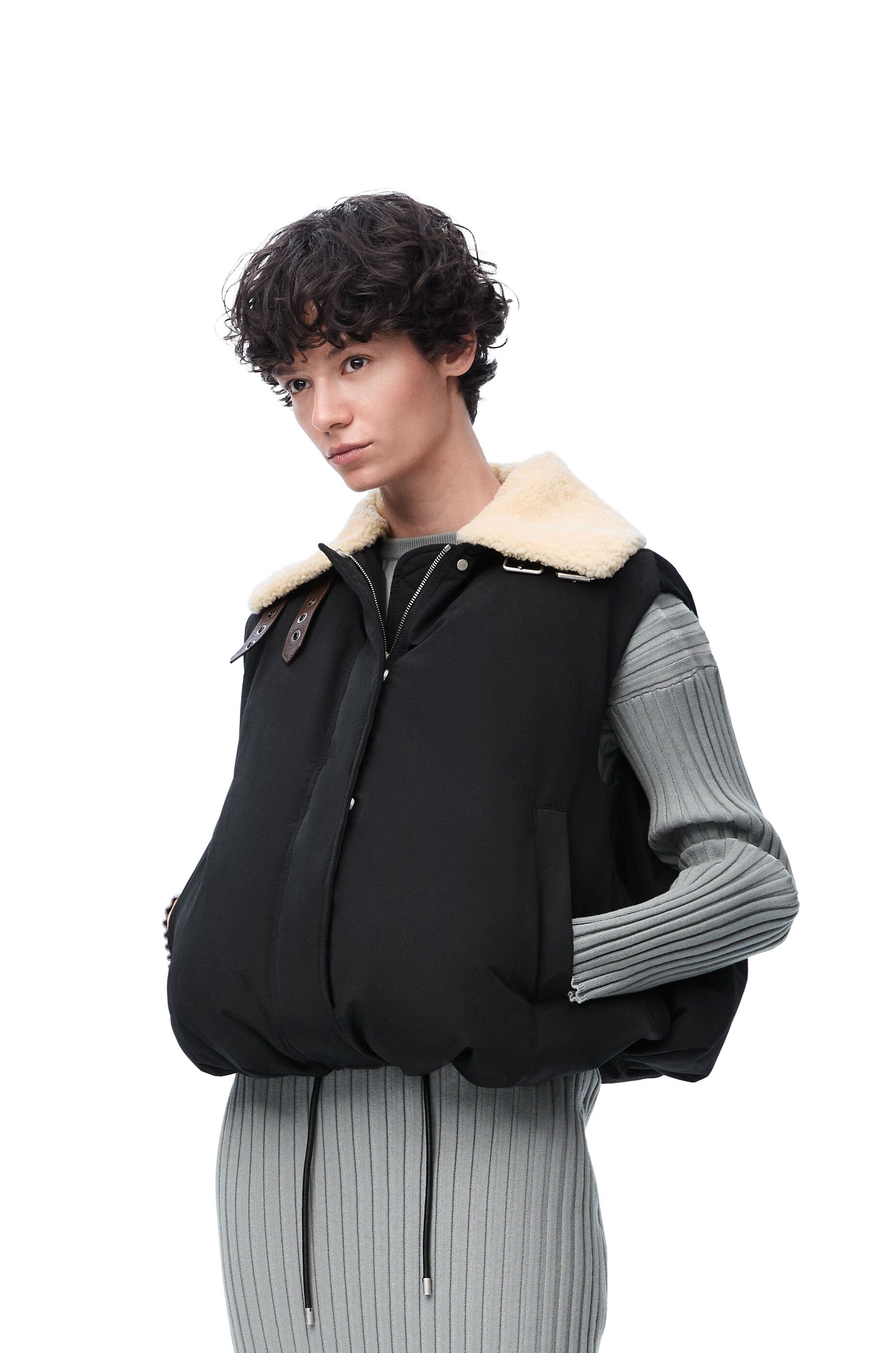 Puffer vest in cotton blend - 3