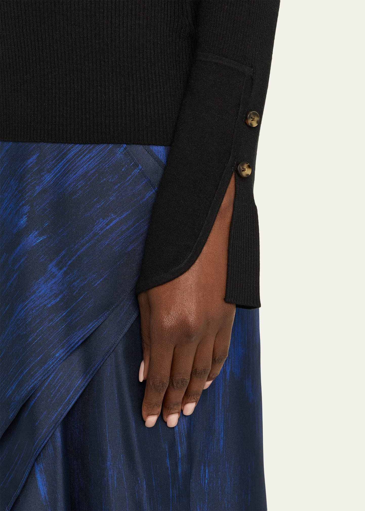 Belle Ribbed Silk Cashmere Turtleneck - 5