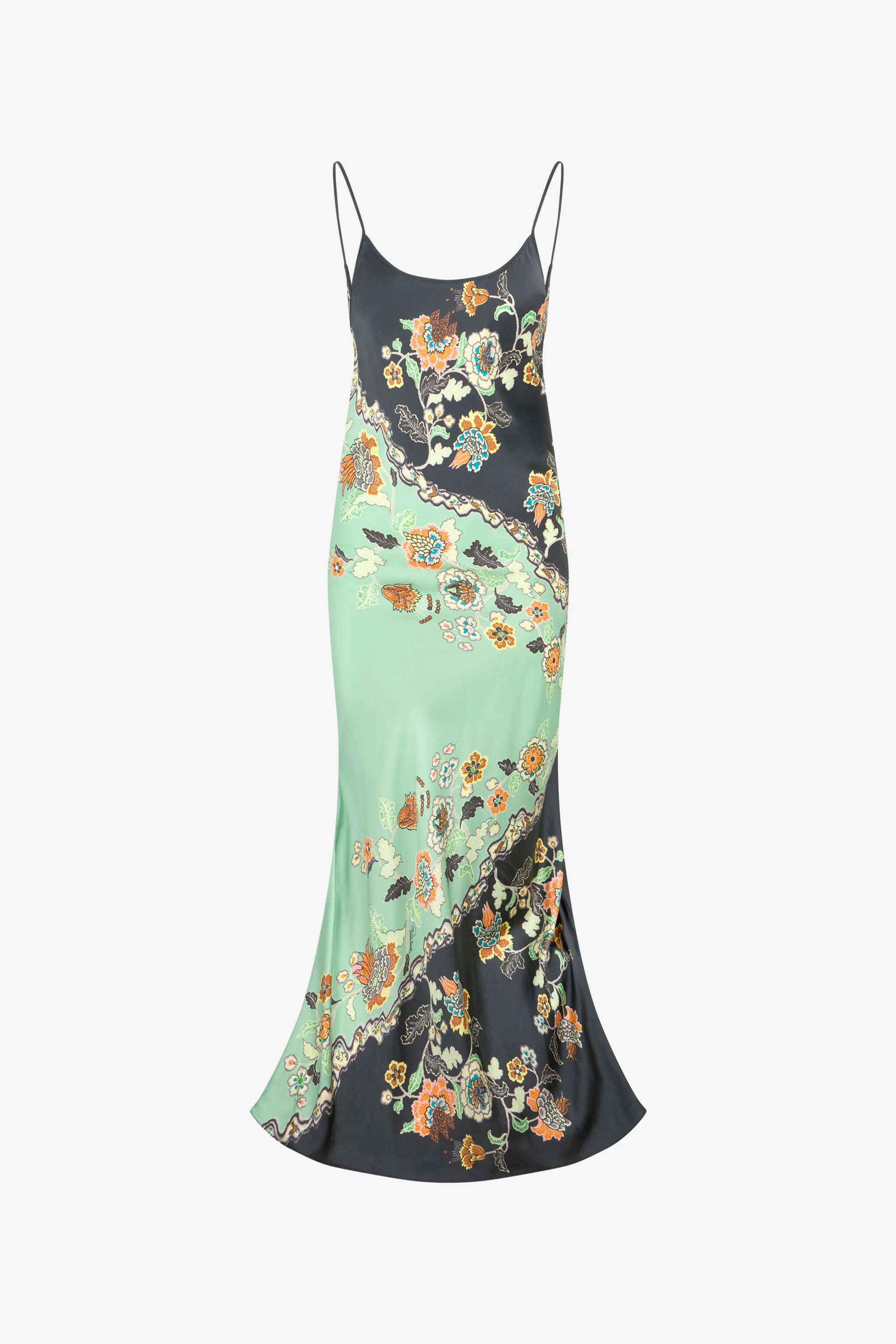 Kimono Print Silk Dress - 1