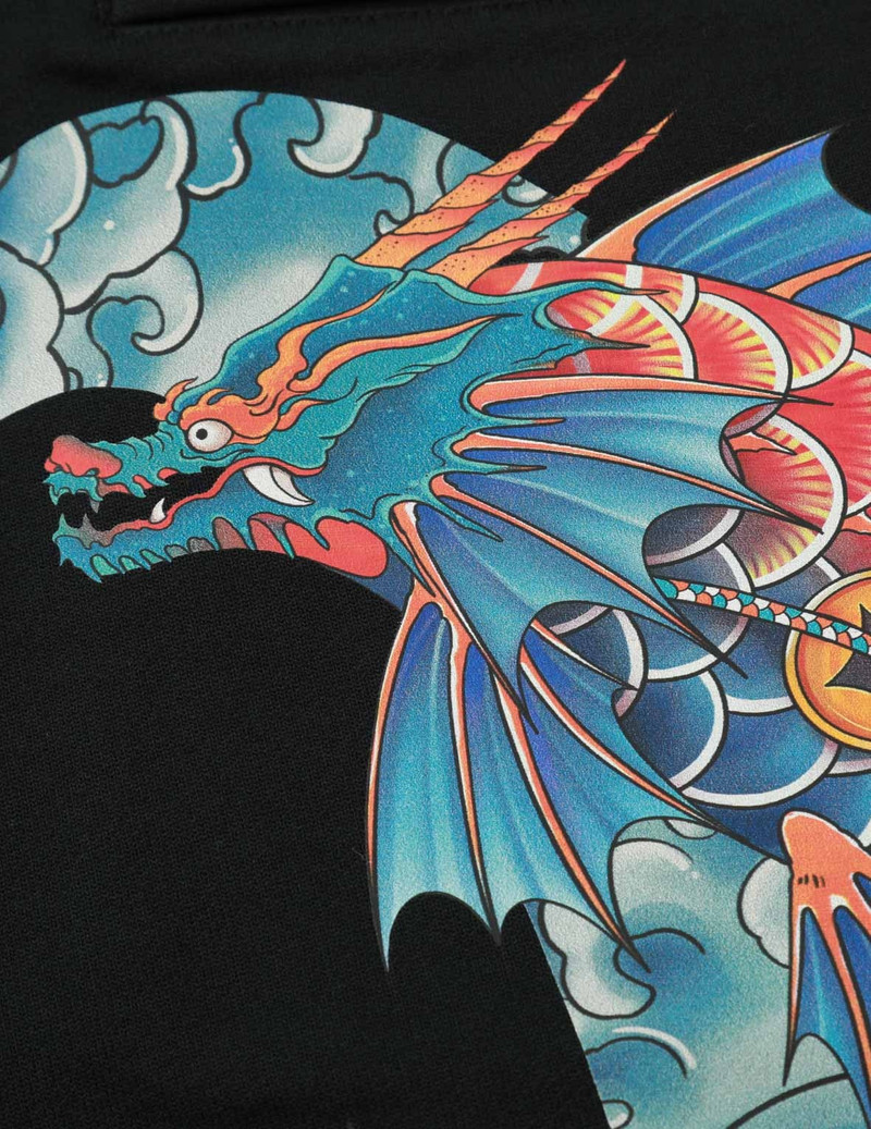 KOI-DRAGON DAICOCK PRINT SWEAT SHORTS 12