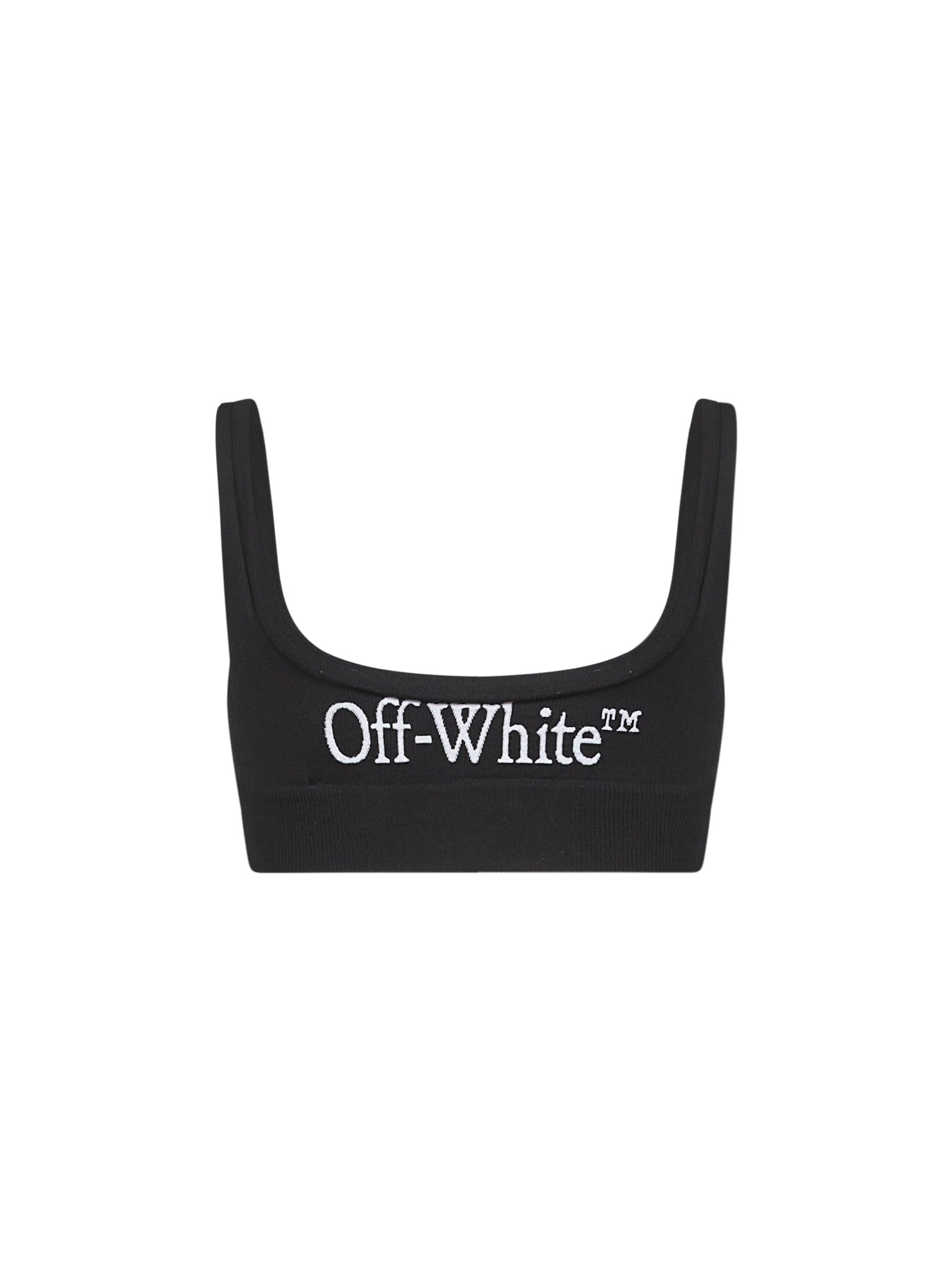 Black knit Off Stamp activewear bra - 2