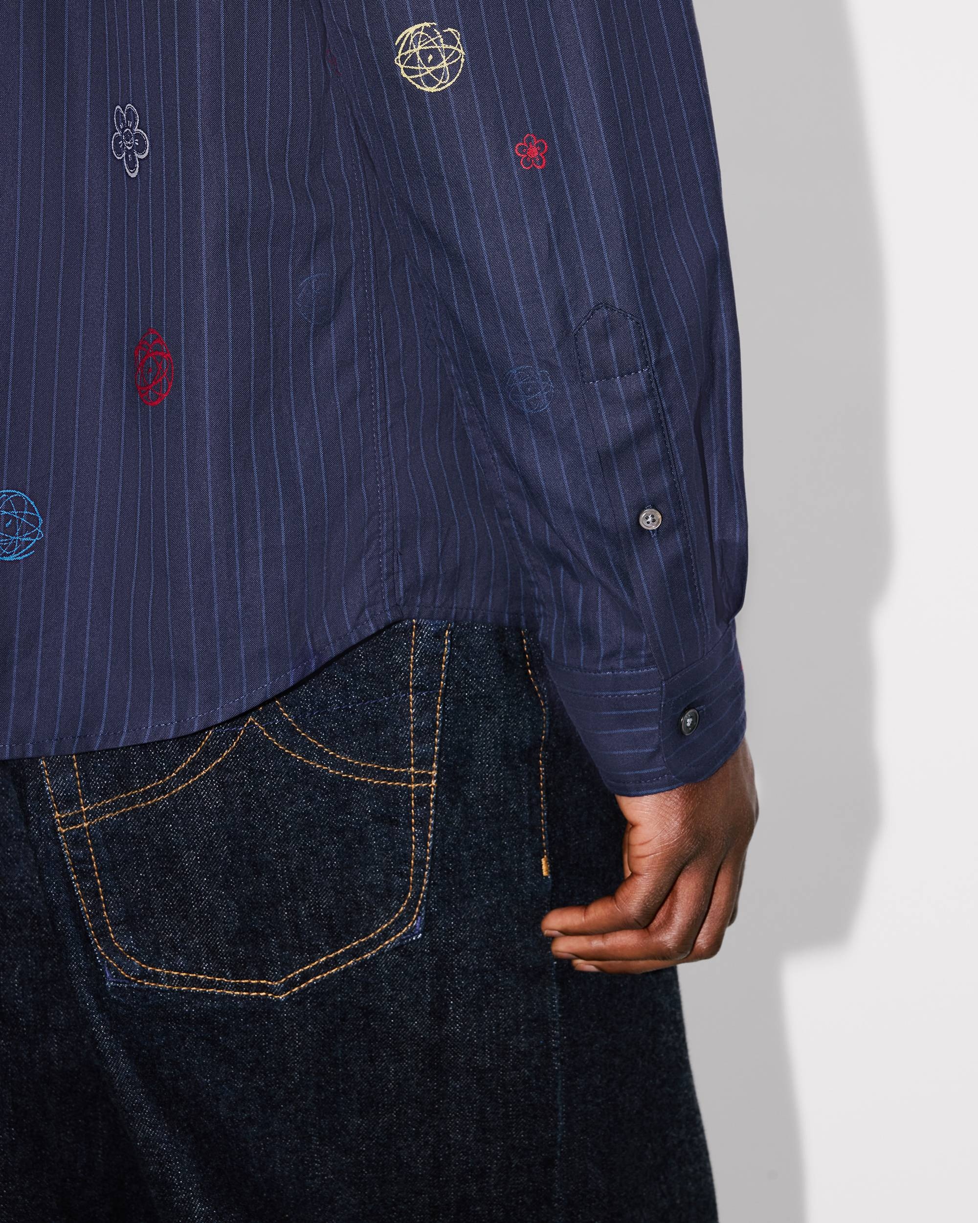 'Kenzo x Futura 2000' embroidered casual shirt in cotton poplin - 7