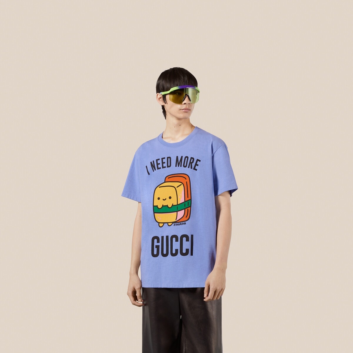 GUCCI Animal print cotton T shirt REVERSIBLE