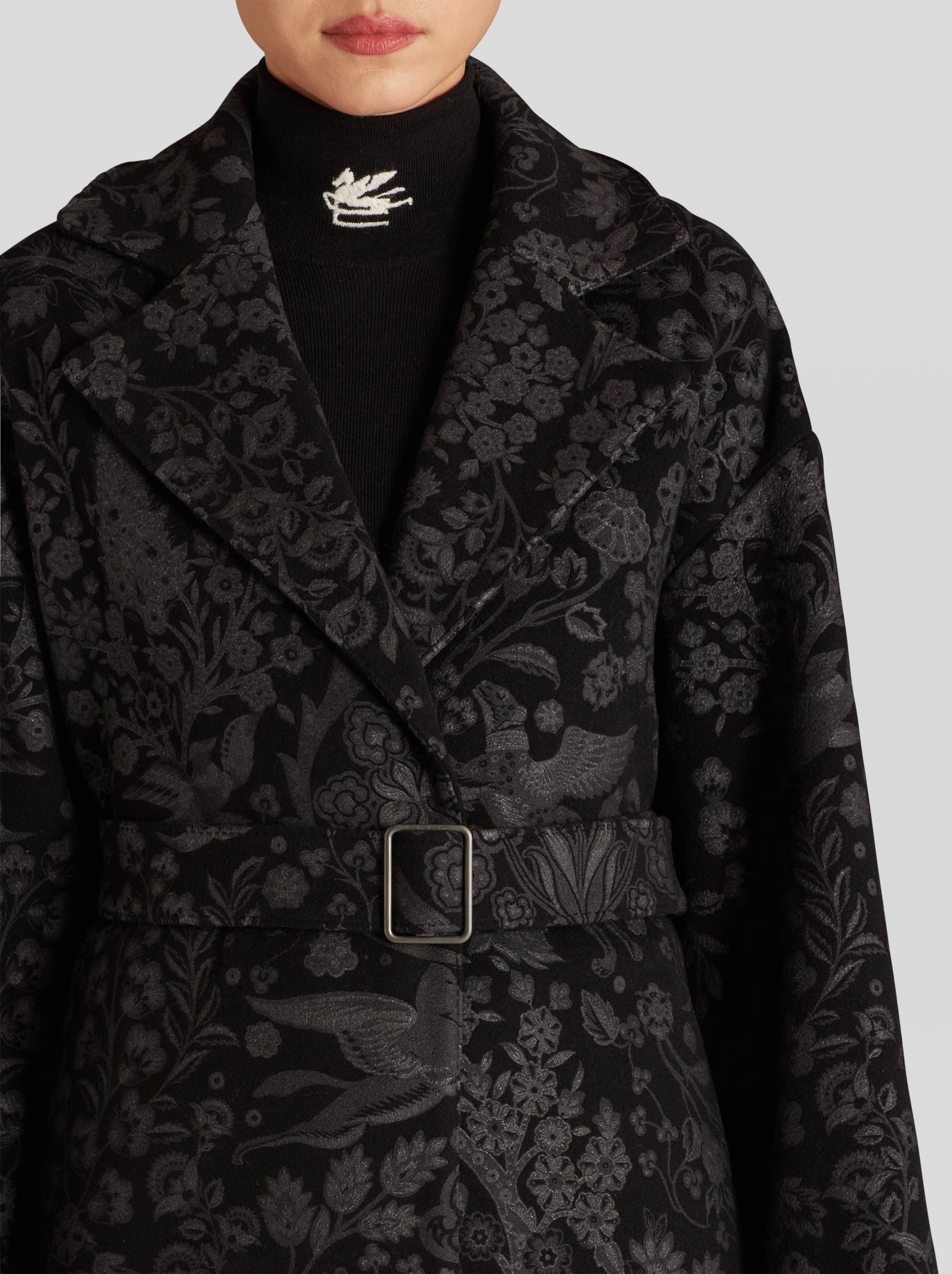 PRINTED WOOL AND CASHMERE COAT - 3