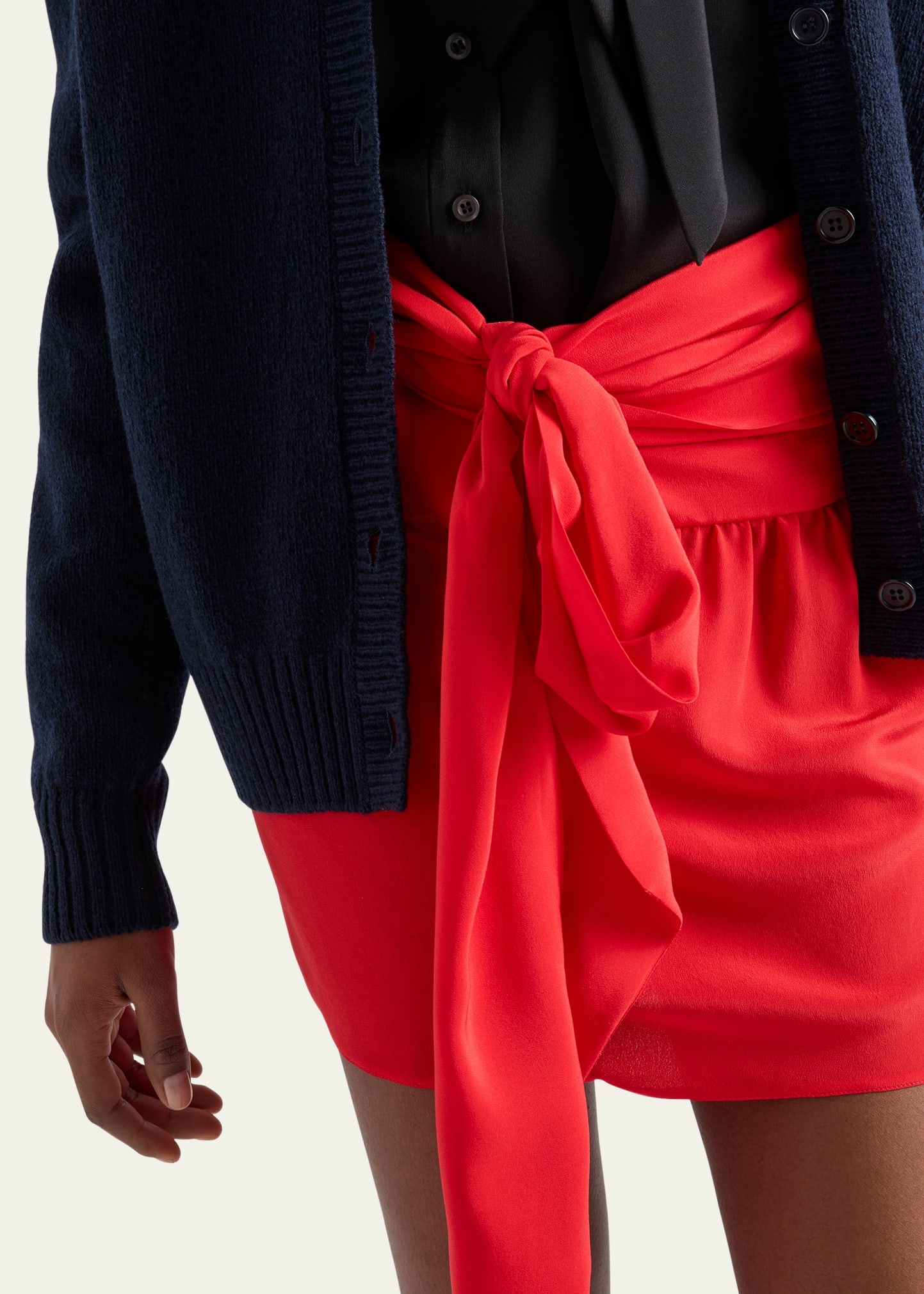 Crepe De Chine Wrap Mini Skirt - 5