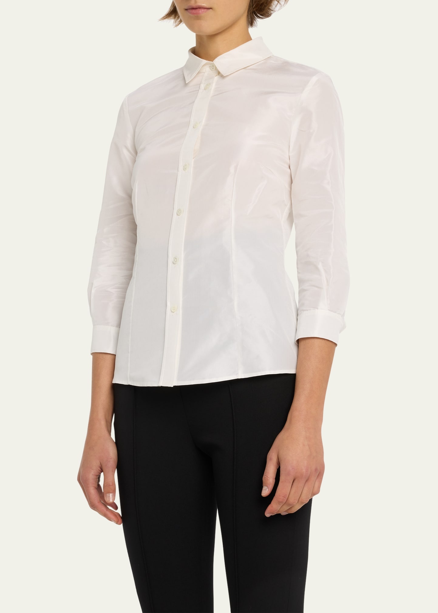 Taffeta Button-Front Shirt - 4