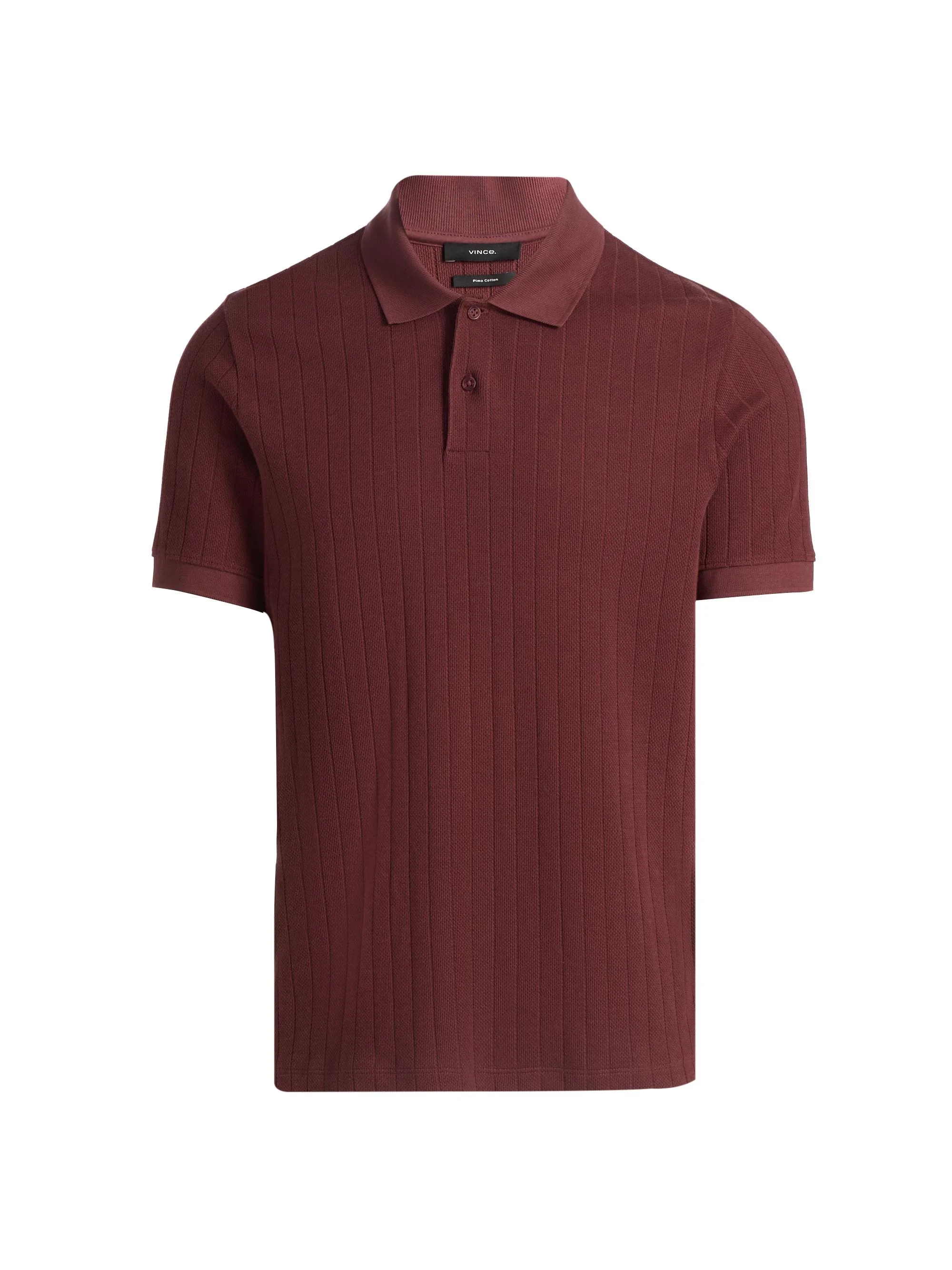 Men's Drop-Needle Striped Pima Cotton Polo Shirt - Deep Satin - 1