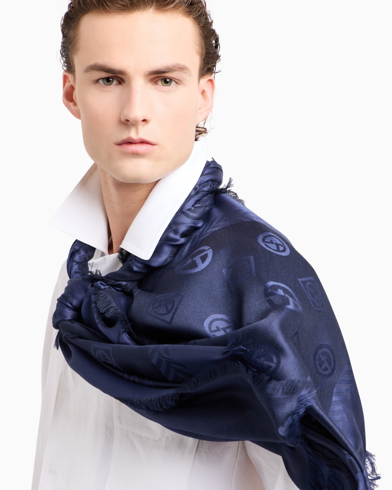 MONOGRAM JACQUARD VIRGIN-WOOL AND SILK STOLE - 3