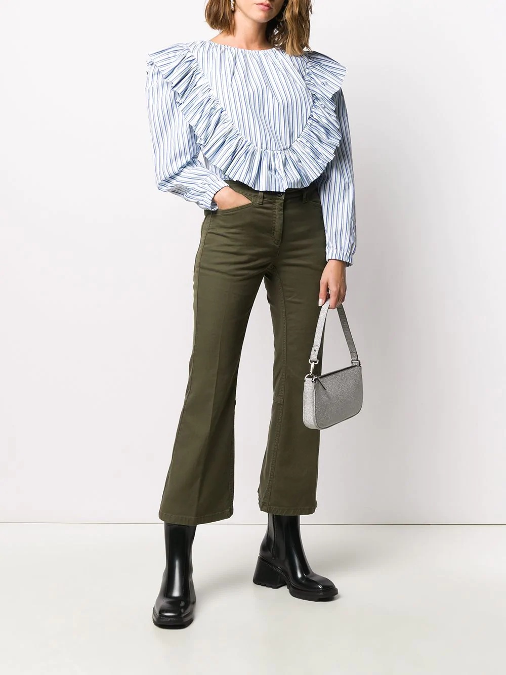 cropped kick-flare trousers - 2