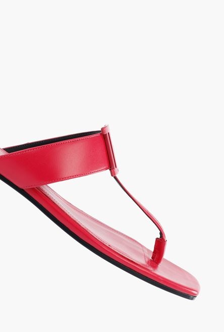 Fuchsia pink leather Sofia sandals - 5