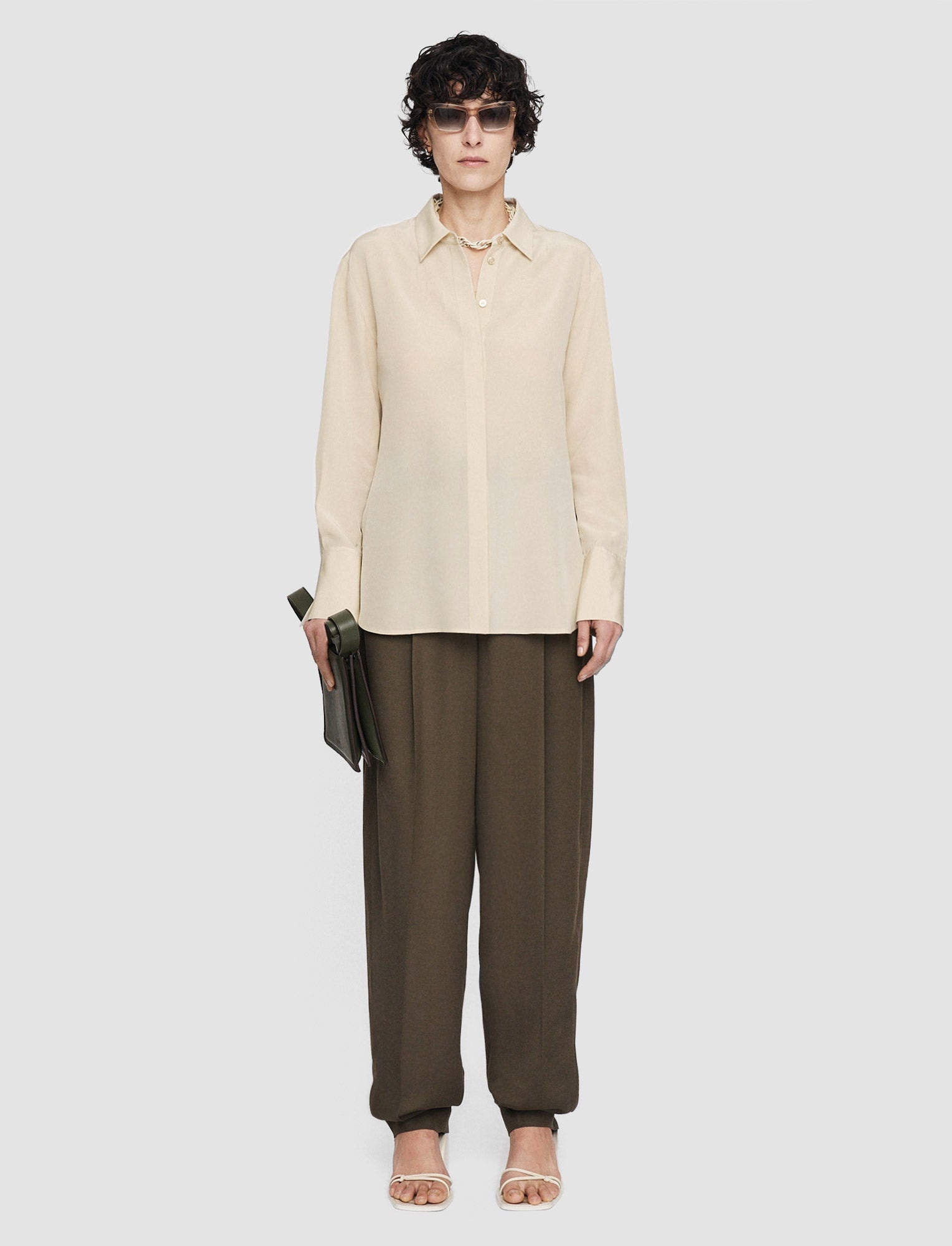 Silk Crepe de Soie Bold Blouse - 2