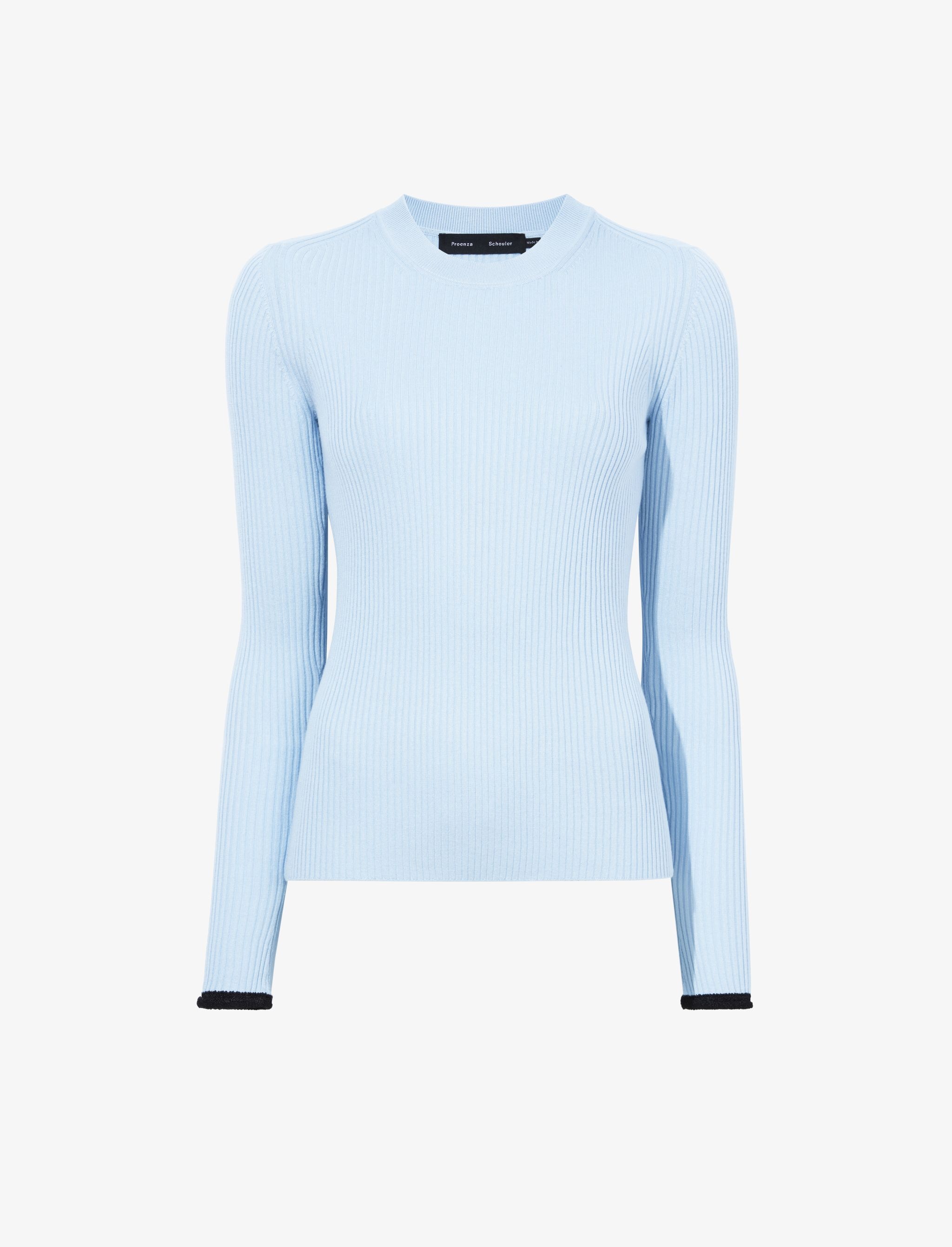 Silk Cashmere Rib Knit Sweater - 1