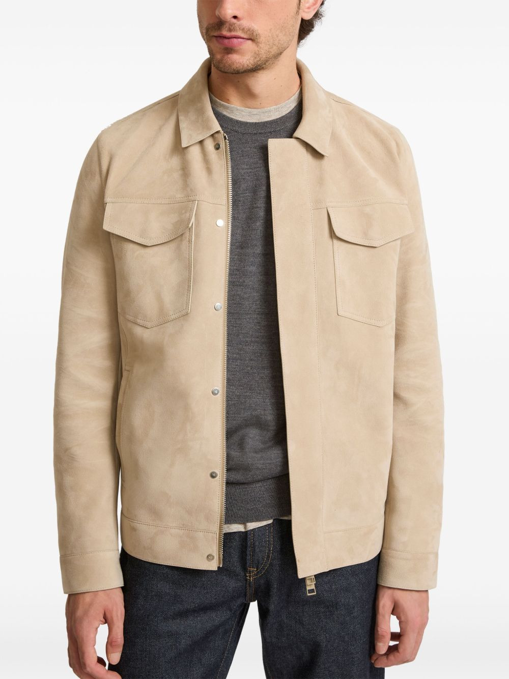 velour leather jacket - 3