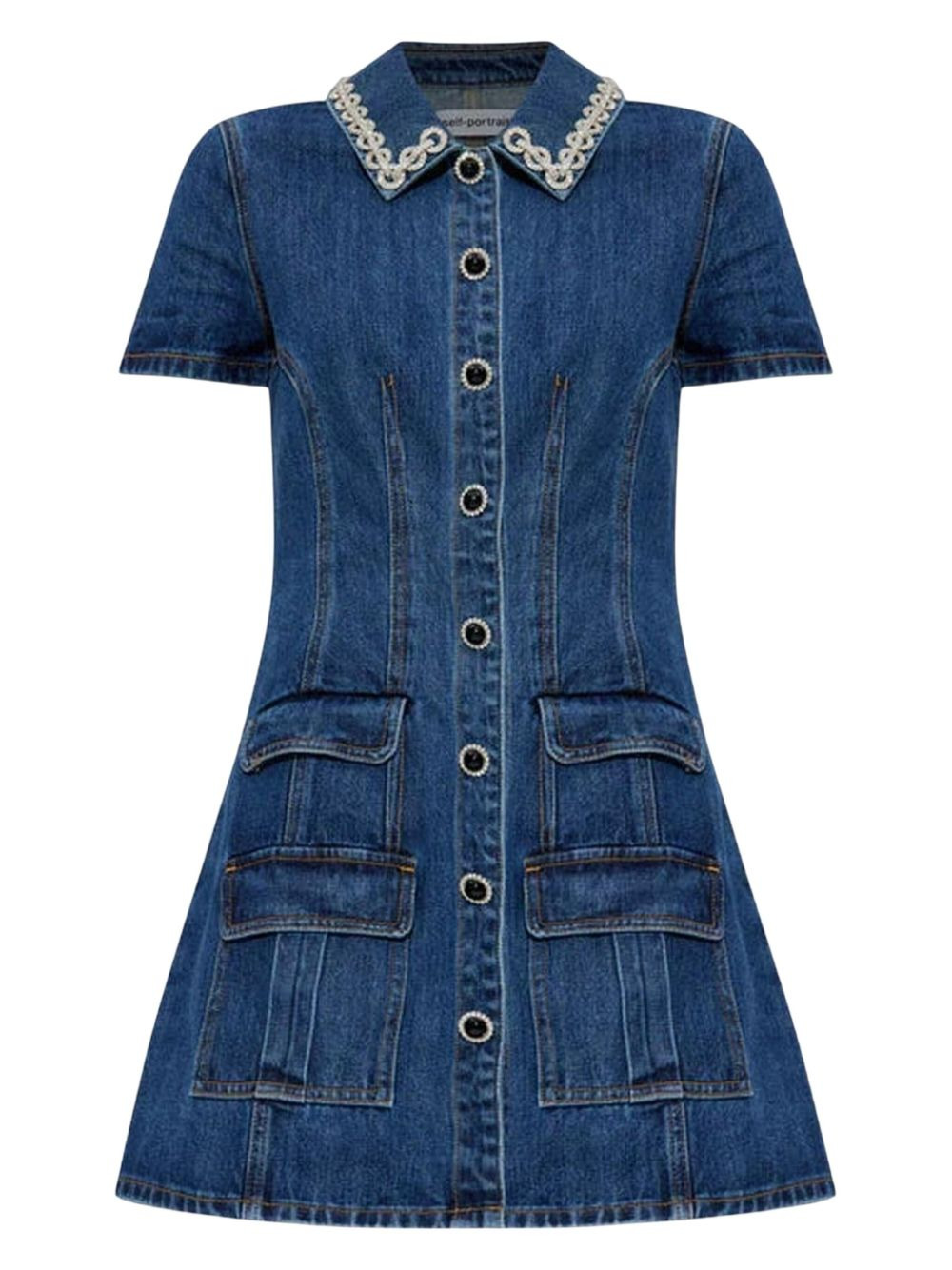 crystal-trimmed pocketed dress - 2