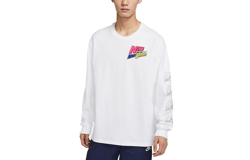 Nike Nike Sportswear Athleisure Casual Sports Alphabet Cartoon Printing Long Sleeves White DM7916-100 outlook