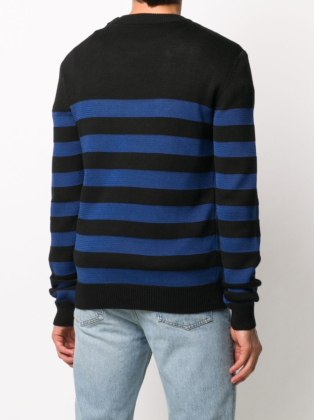 embossed buttons striped jumper - 4