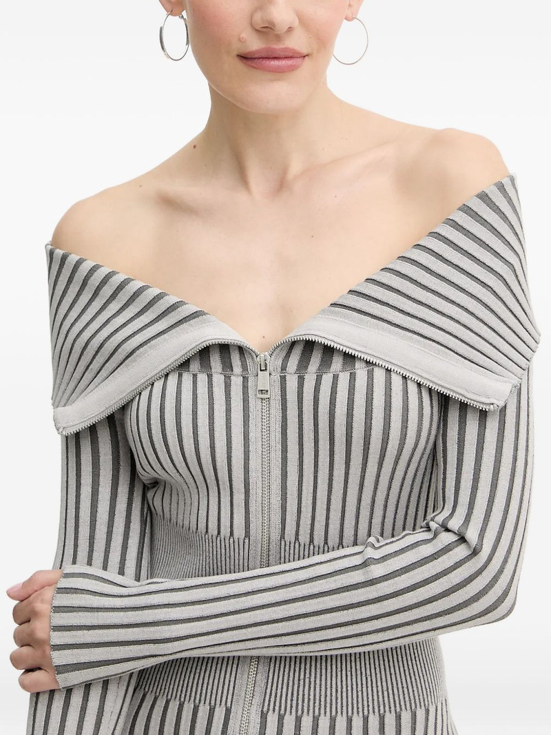 striped zip-fastening mini dress 4