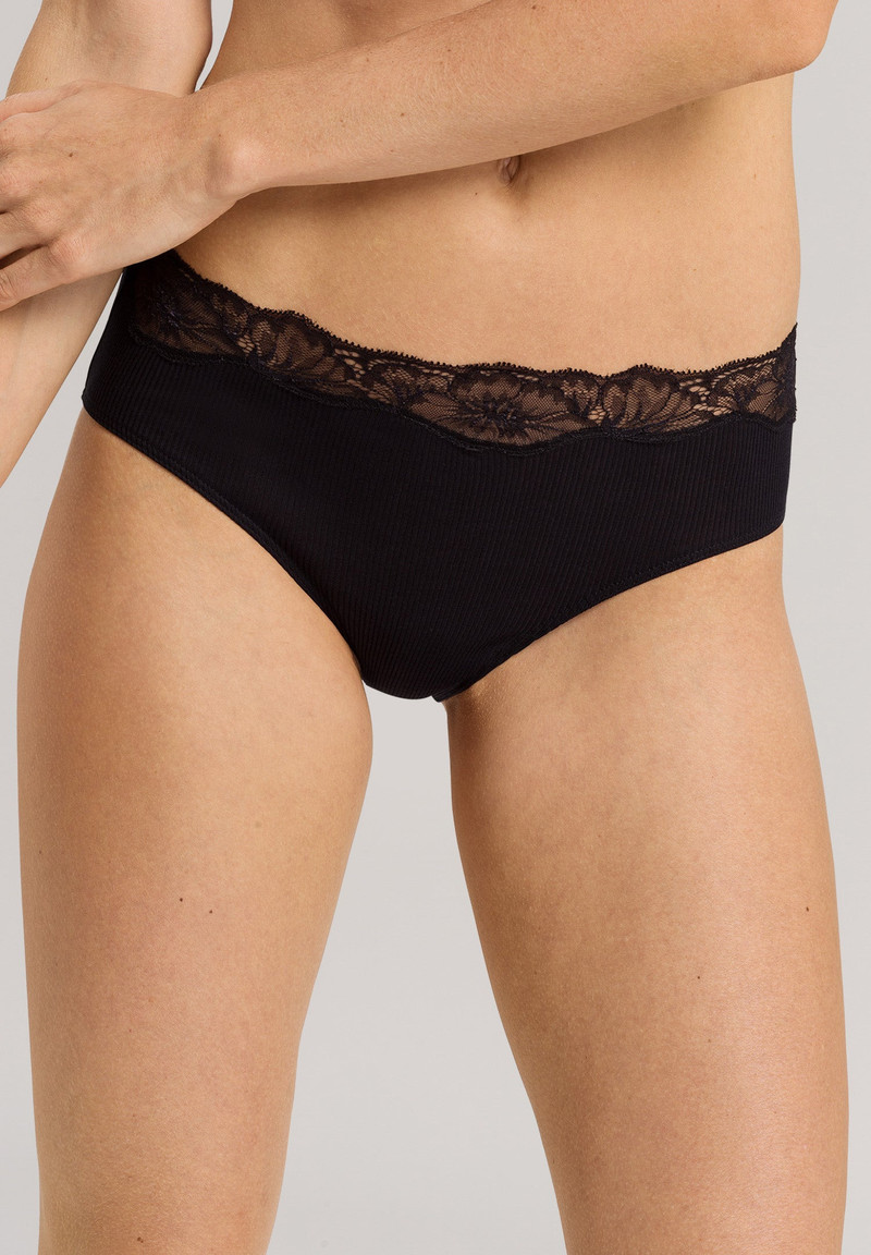 Lace Delight Fine Ribbed Cotton High Cut Brief 3