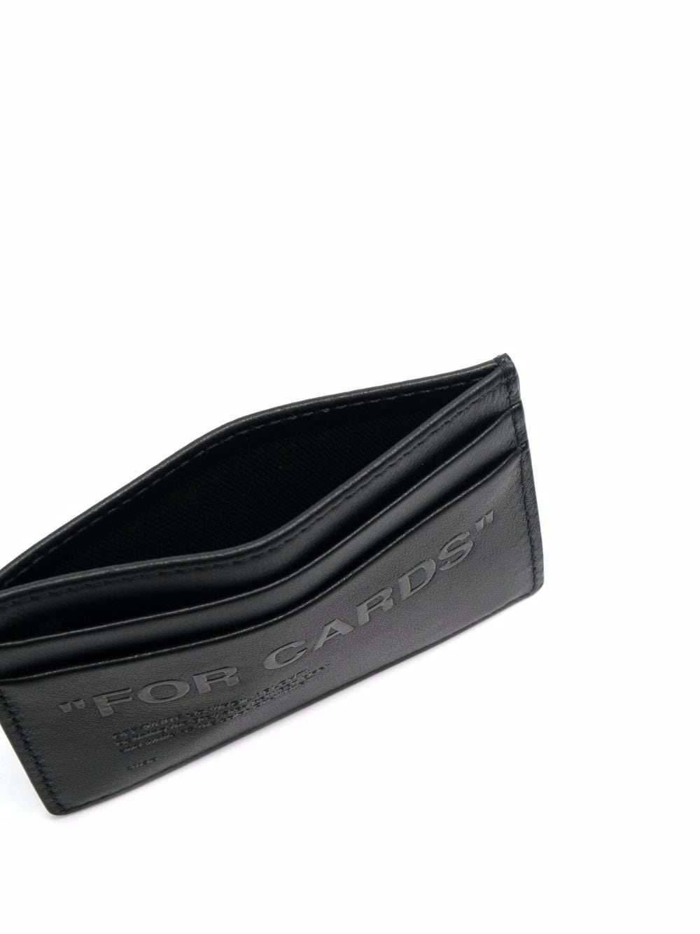 debossed slogan-print cardholder - 3