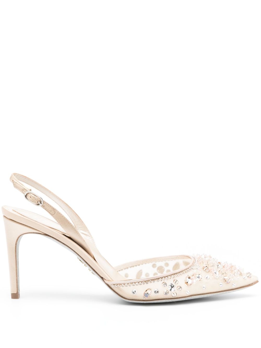 90mm bead-embellished slingback pumps - 1