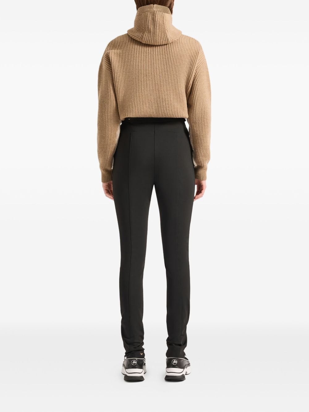 zip-detail jersey leggings - 4