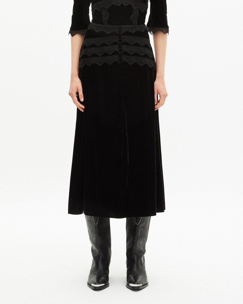 LONG BLACK VELVET SKIRT 3
