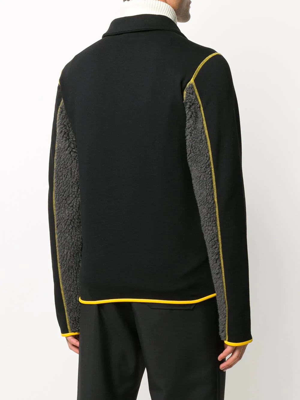 contrasting-trim fleece jacket - 4