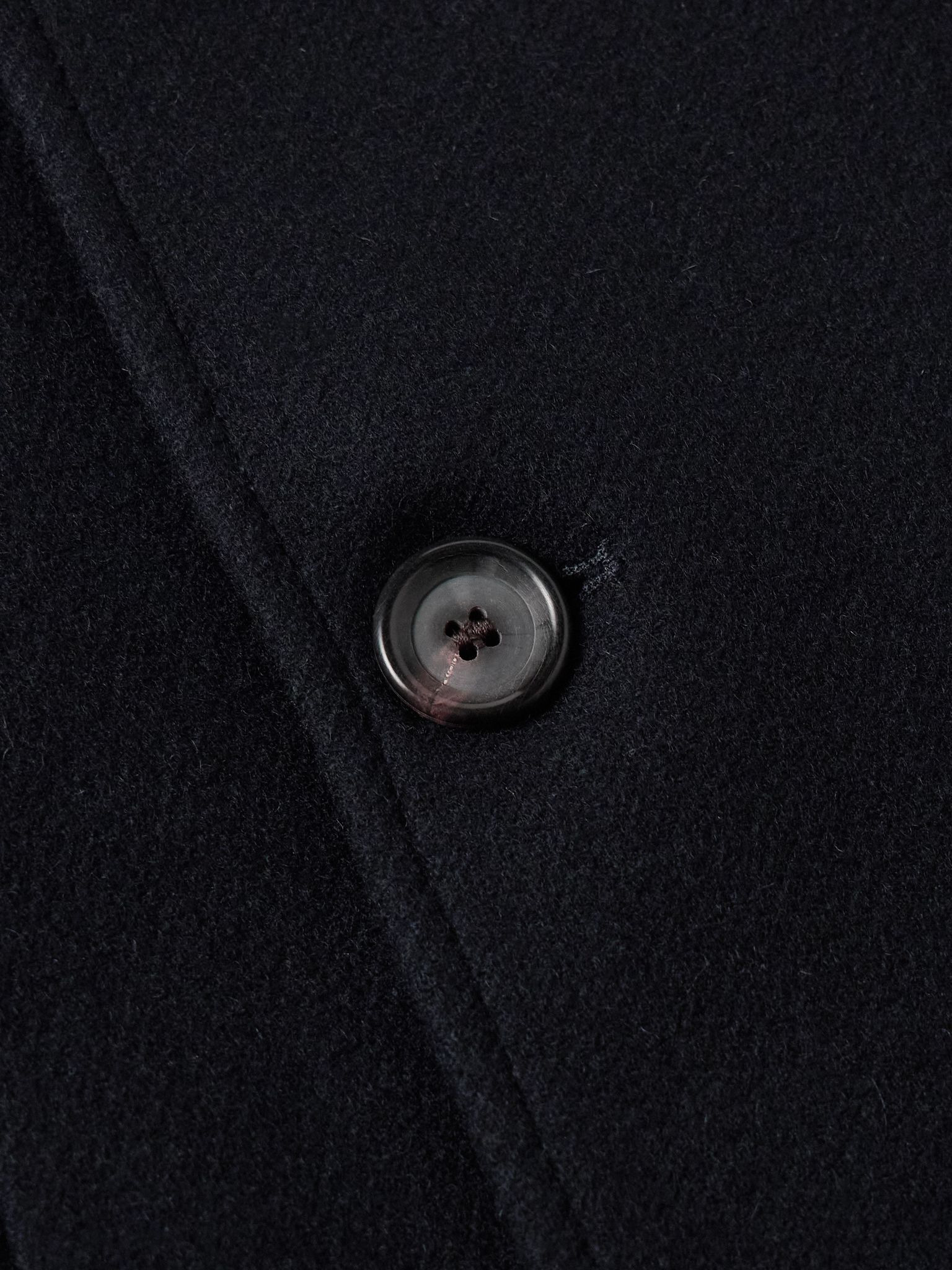 Albion Double-Breasted Felt Coat Navy - 5