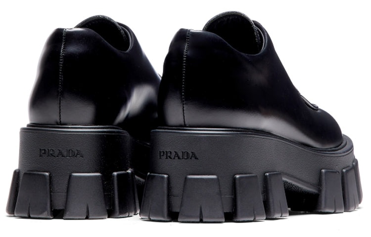 (WMNS) PRADA Monolith Brushed Calf Derby Shoes 'Black' 1E708L_B4L_F0002_F_A055 - 5