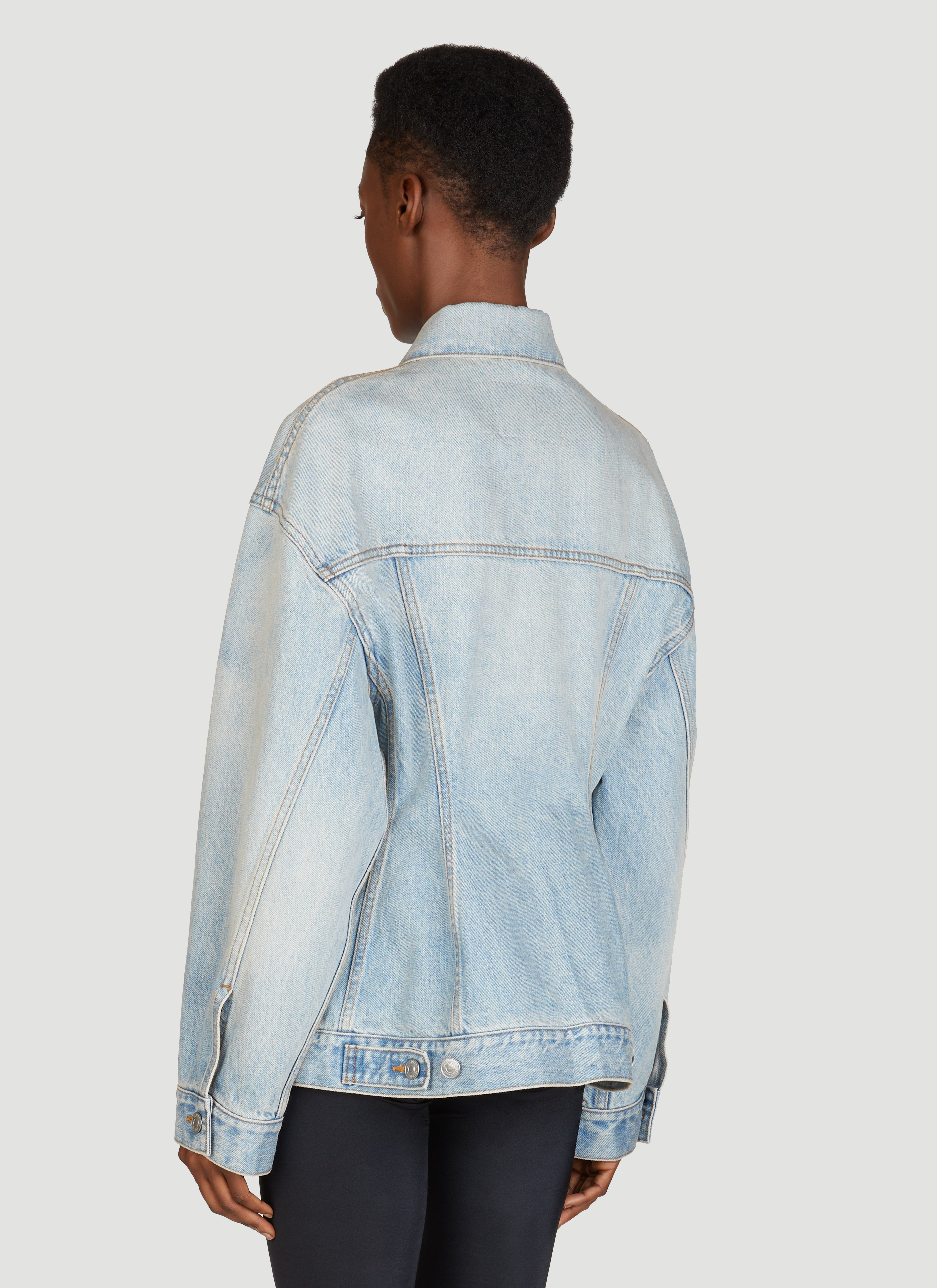 Balenciaga Women Hourglass Denim Jacket - 4