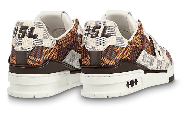 LOUIS VUITTON LV Trainer Sneakers 'Brown and White Plaid' 1AAST3 - 3