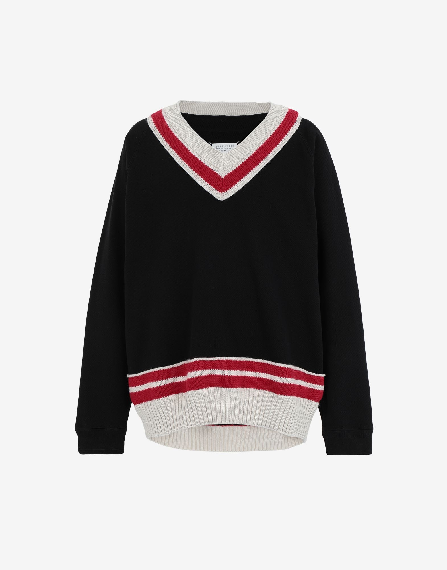 Oversized knit trim sweatshirt - 1