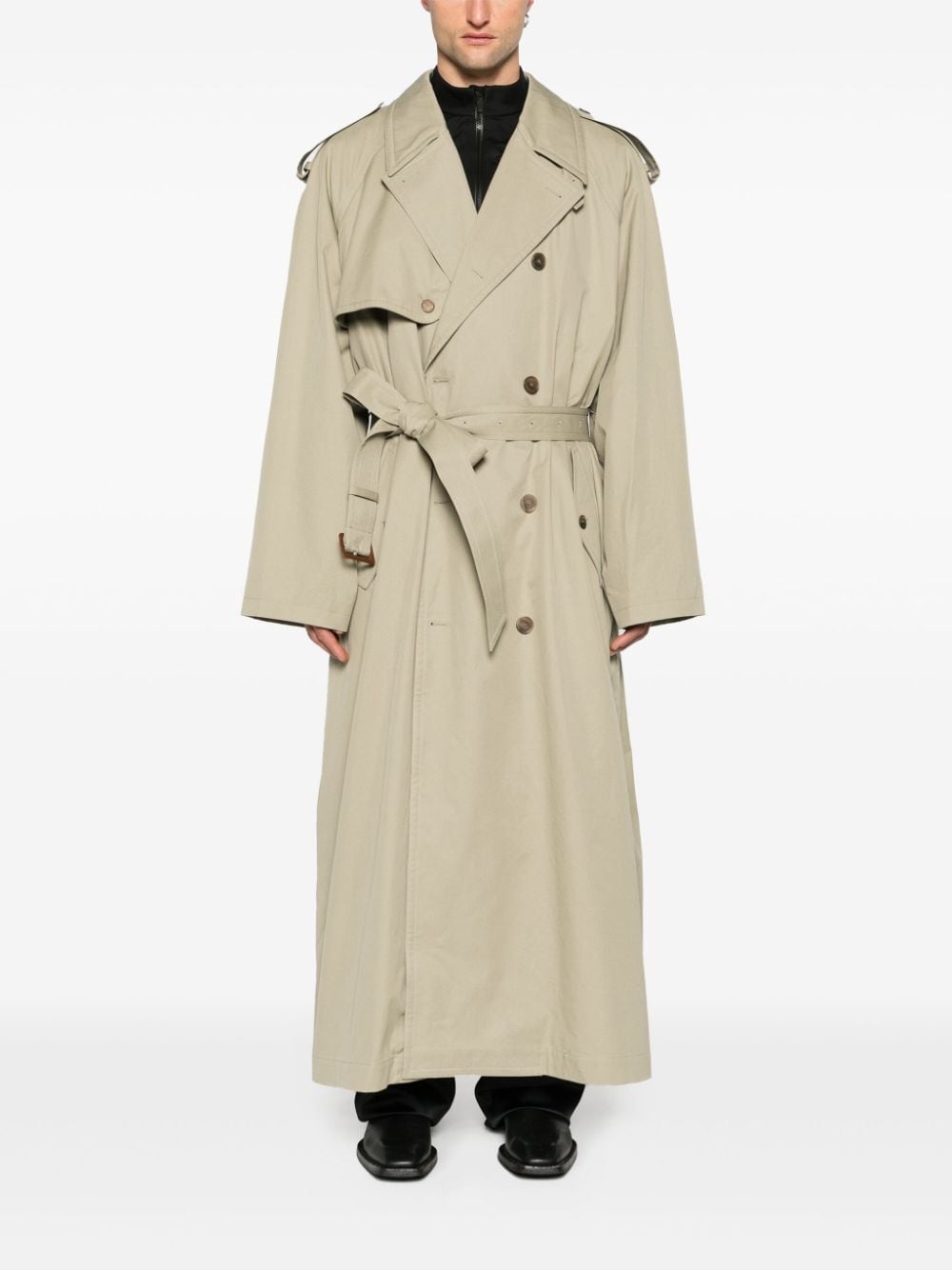 belted maxi trench coat - 2
