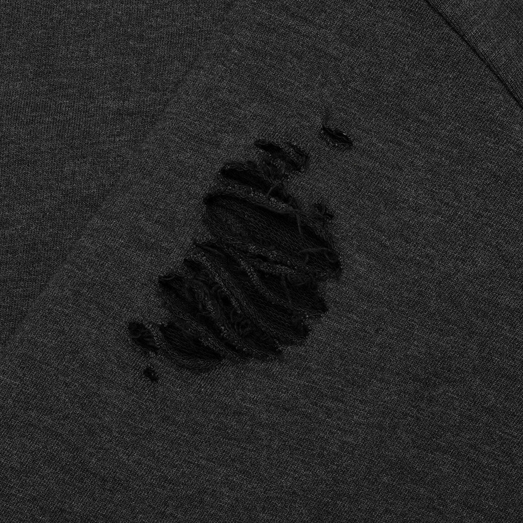 SWEATER PRINTED LOGO - BLACK MELANGE - 5
