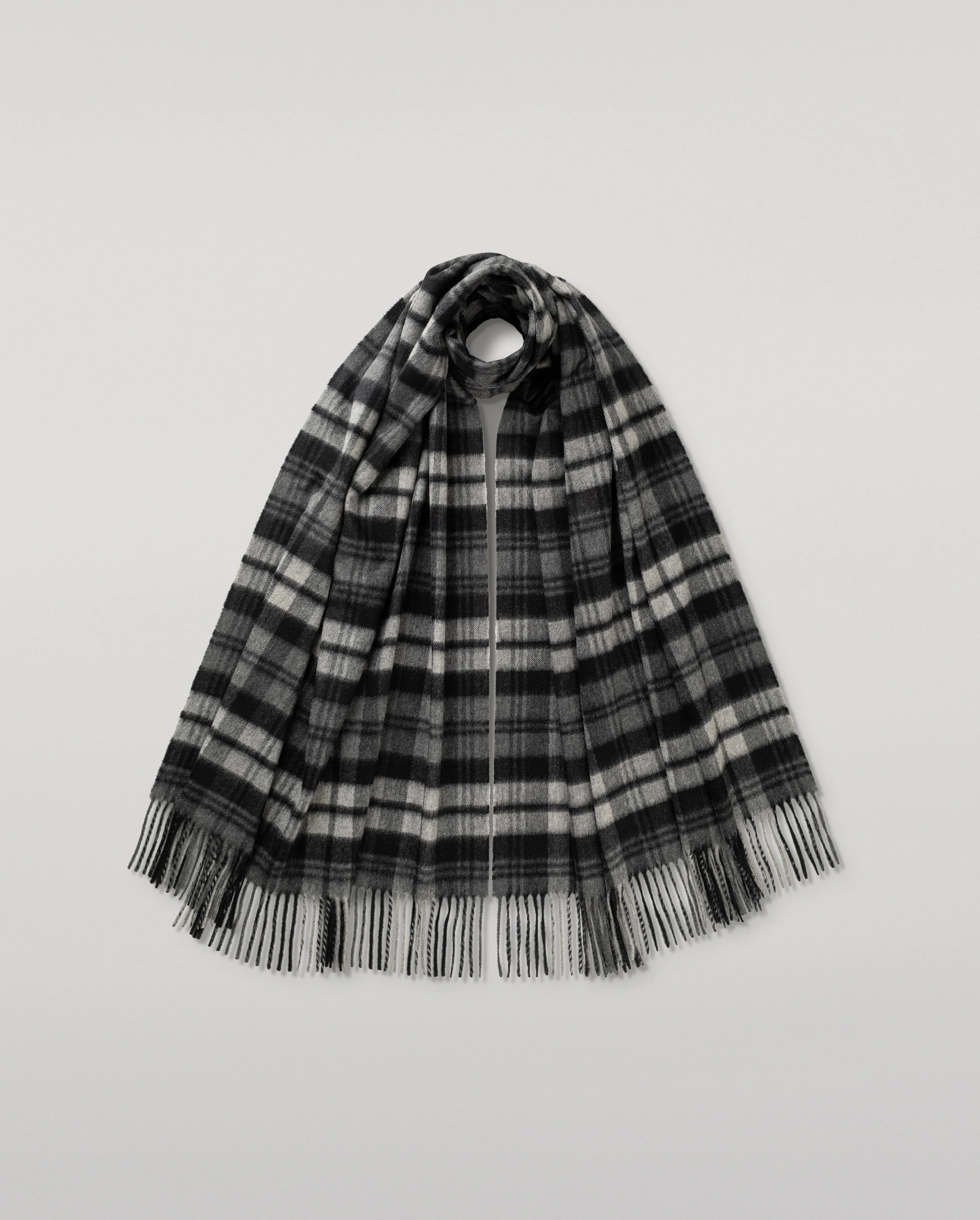 Grey Watch Dress Tartan Cashmere Stole - 1