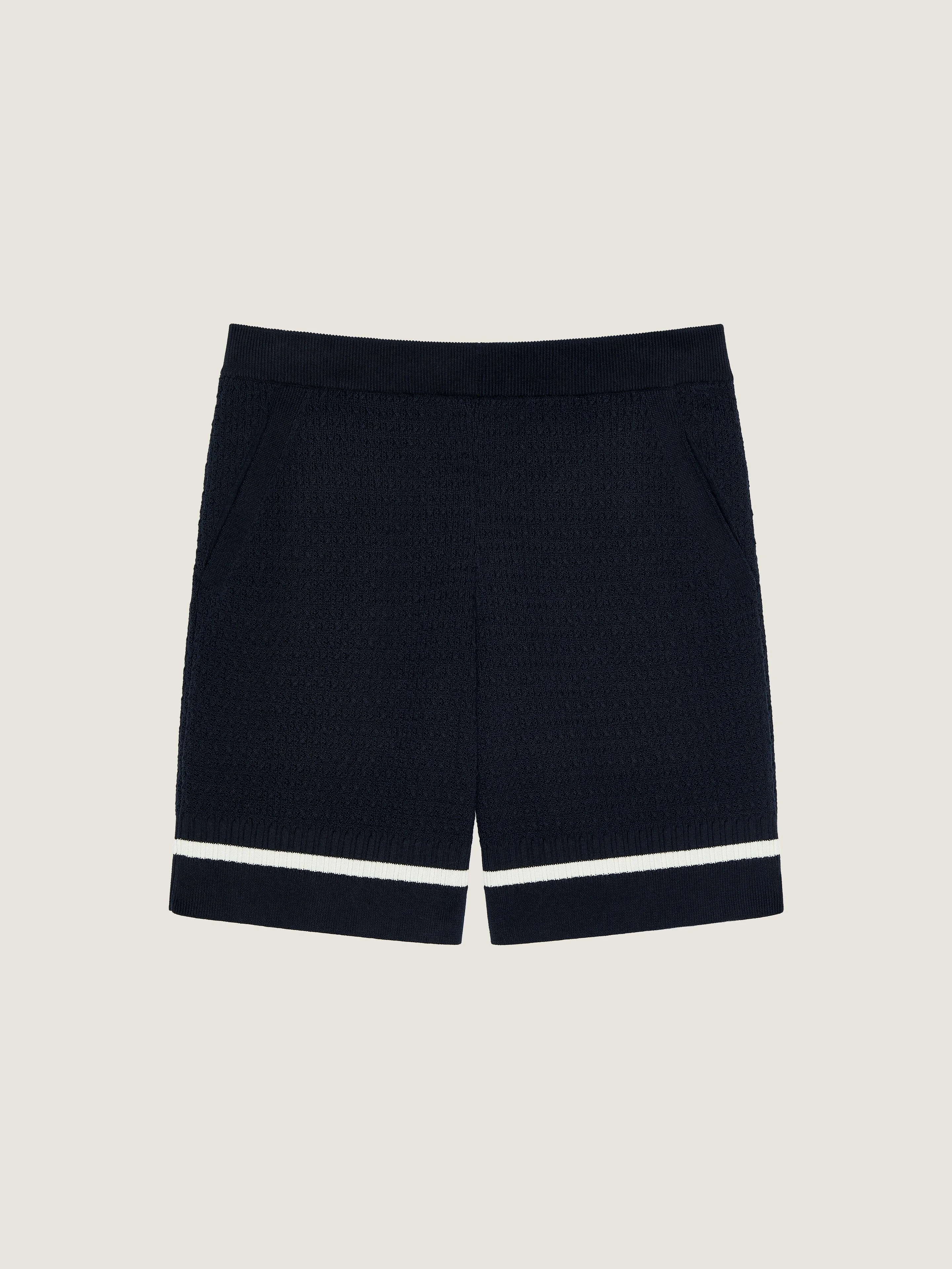 BERMUDA SHORTS IN KNIT WITH GIVENCHY PARIS EMBROIDERY - 1