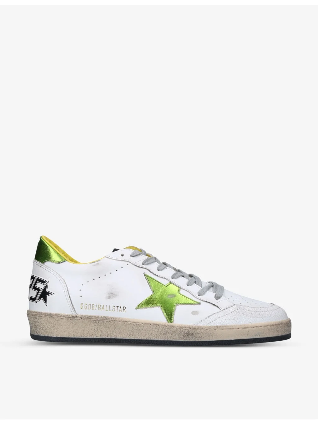 Men's Ballstar metallic distressed leather low-top trainers - 1