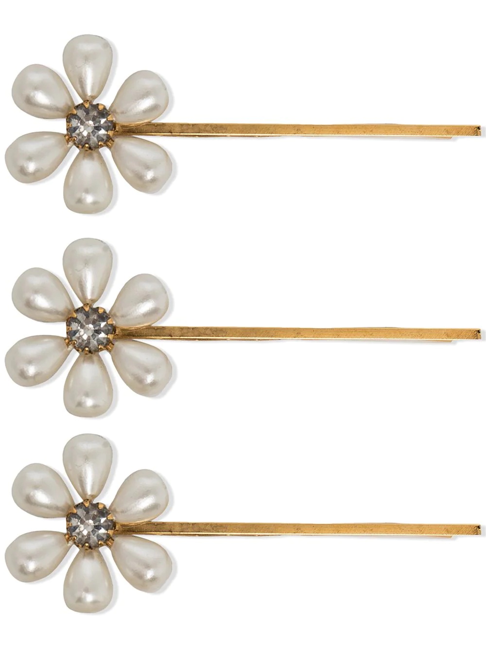 Daisy pearl-embellished pin set - 1