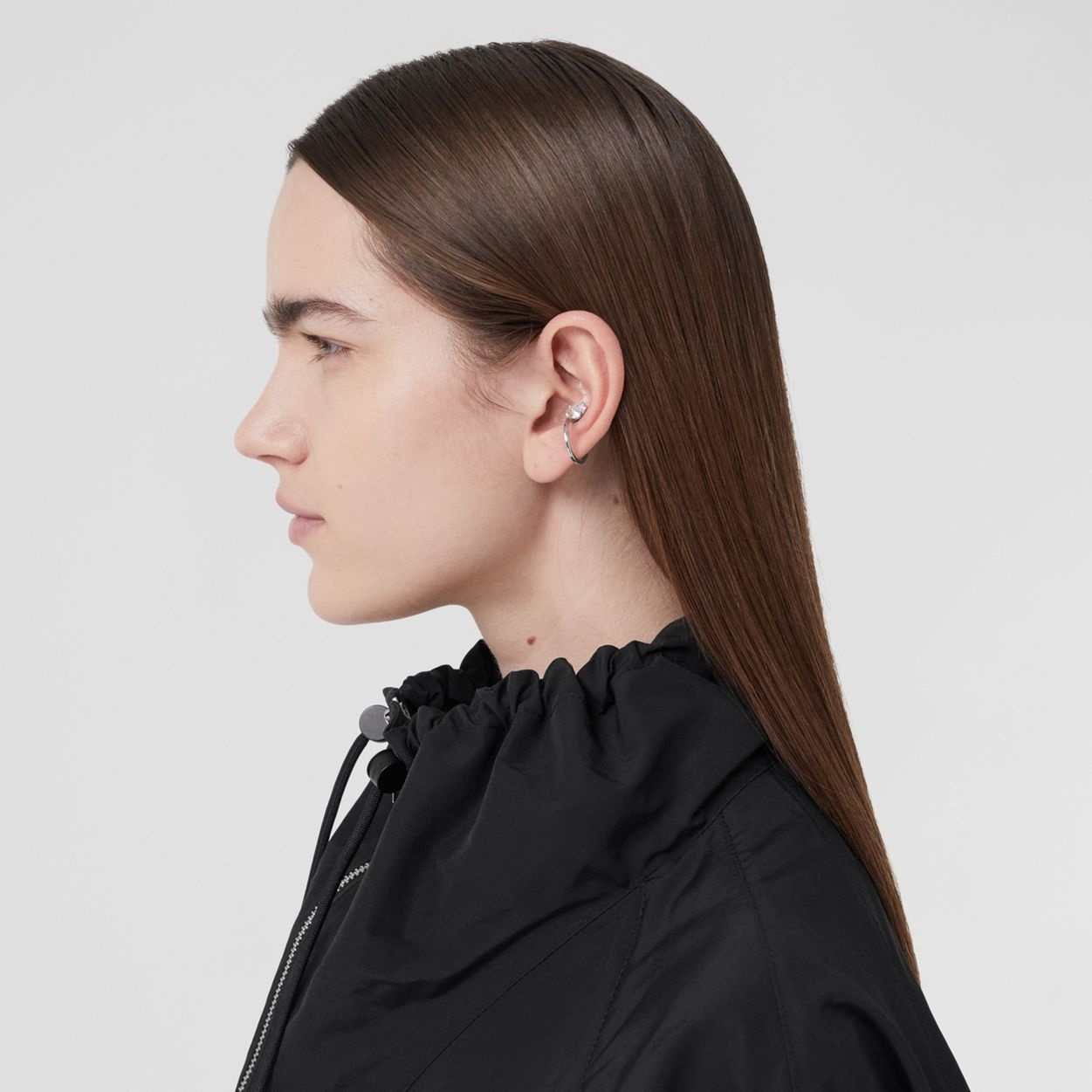 Crystal Detail Palladium-plated Ear Cuff - 3