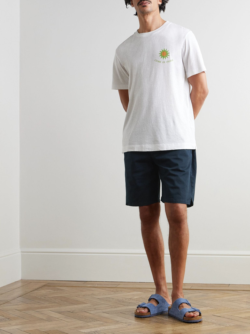 FRESCOBOL CARIOCA Sergio Straight-Leg Lyocell, Linen and Cotton-Blend Shorts Navy outlook