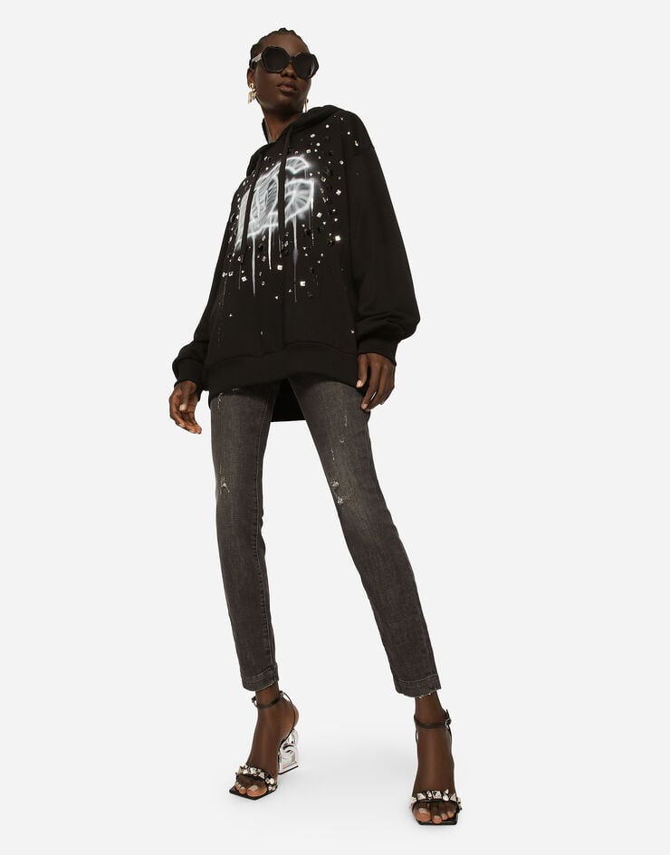 Deep blue denim Audrey jeans with ripped details - 5