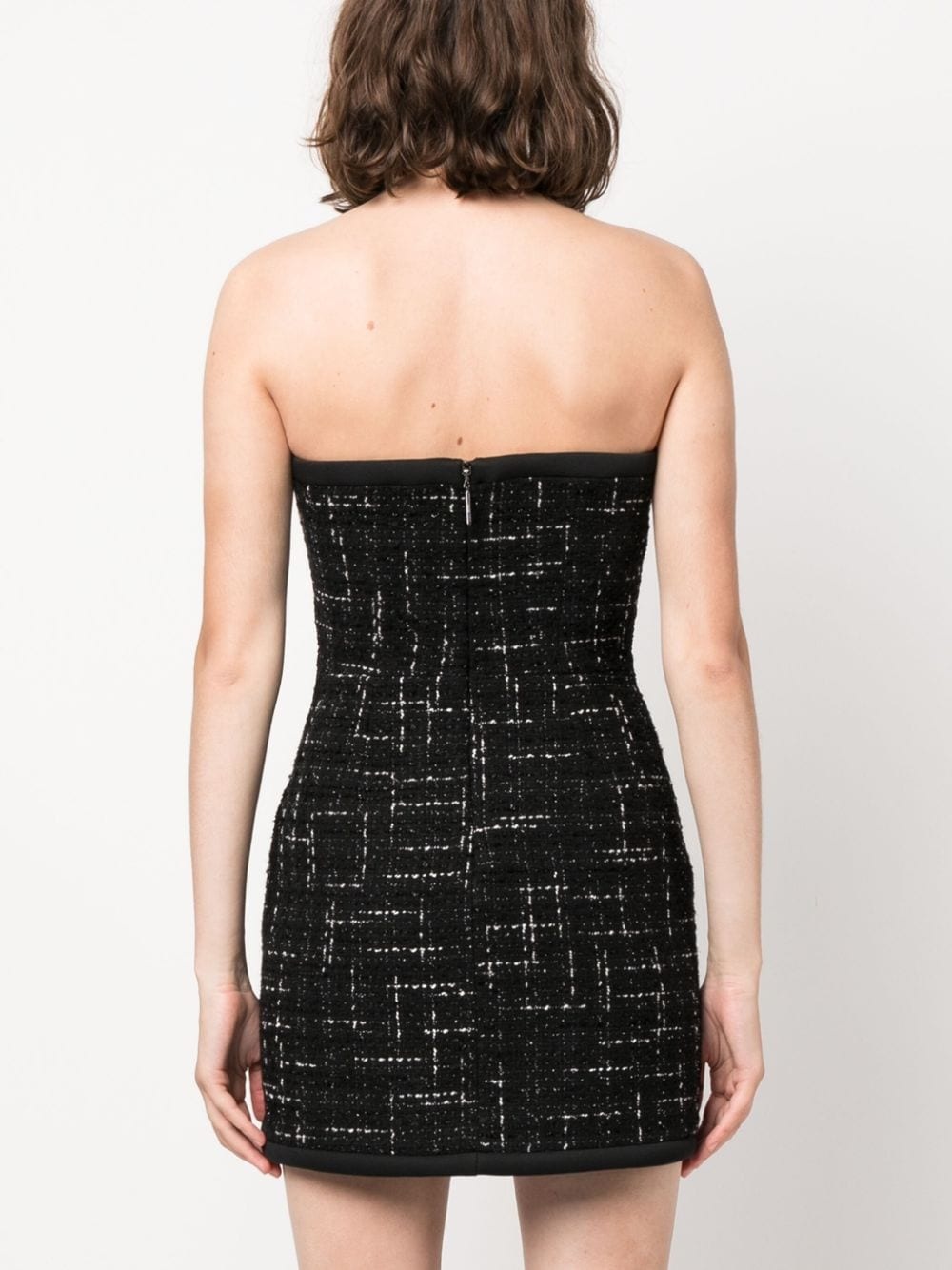 strapless tweed minidress - 4