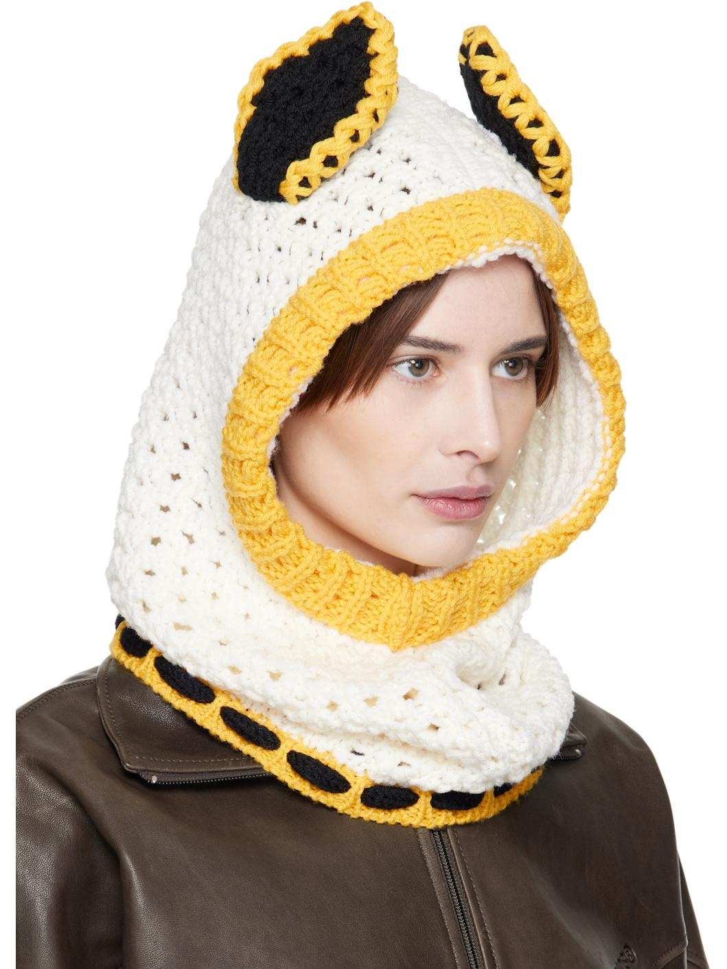 Off-White & Yellow Wool Ears Balaclava - 2
