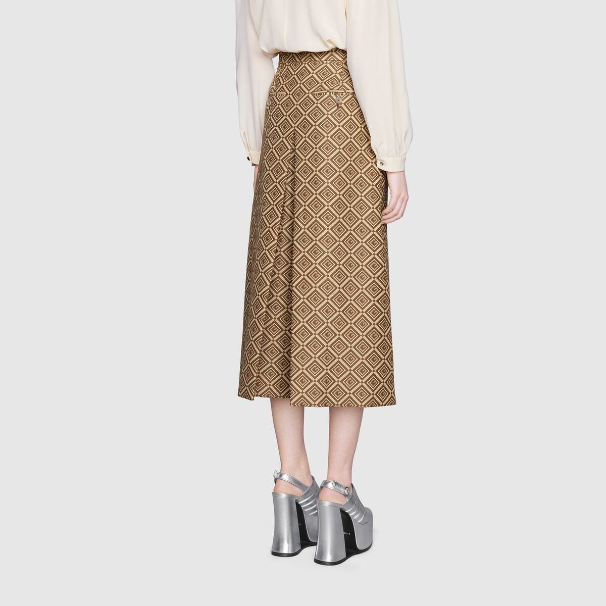 GG damier jacquard culotte pant - 4